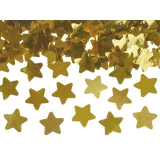 Konfetti ágyú 40 cm - csillagok türkiz: arany