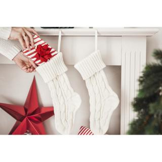 Kötött karácsonyi zokni 15,5x34 cm