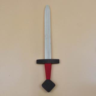 Középkori gyermek fából készült fegyver - francia kard Barna: Barna