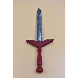 Középkori gyermek fából készült fegyver - gótikus kard Piros: piros