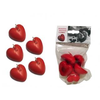 Lebegő szív alakú gyertyák