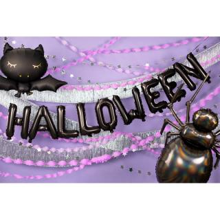 Léggömbfüzér -  Halloween  - fekete 280x46 cm