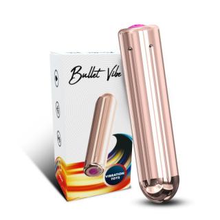 Mini USB vibrátor - Bullet Vibe - rózsaszín arany
