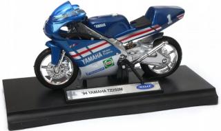 Motorkerékpár modell állványon - Welly 1:18 - ´94 Yamaha TZ250M