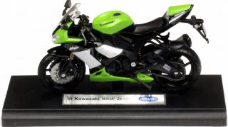 Motorkerékpár modell állványon - Welly 1:18 - Kawasaki Ninja ZX-10R (2009)