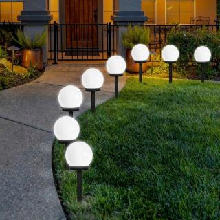Napelemes kerti lámpák - gömb 6db