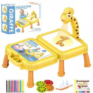 Összecsukható vetítőasztal gyerekeknek való rajzoláshoz Sárga: sárga