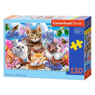 Puzzle Castorland - Cicák virágcserépben 120 db