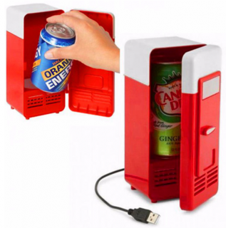 Retro USB hűtőszekrény piros