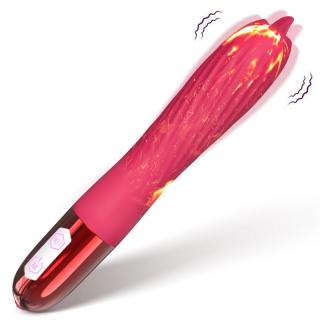 Rugalmas USB vibrátor nyelvvel és fűtési funkcióval Rózsaszín: Rózsaszín