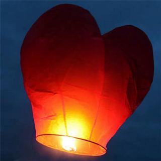 Szív alakú kívánság lampion (1 db) Piros: piros
