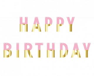 Születésnapi füzér -Happy Birthday - M/R - 160cm Rózsaszín: Rózsaszín