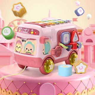 Többfunkciós gyerekbusz xilofonnal Rózsaszín: Rózsaszín
