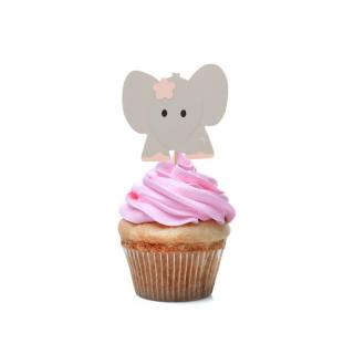 Tortadekor - Baby Girl / Baby Boy - Elefánt 10db Rózsaszín: Rózsaszín
