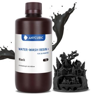 Fekete Anycubic Water-Wash Resin+, UV 405nm fotopolimer műgyanta 1KG