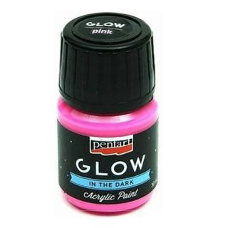 Pentart Glow - Sötétben világító akrilfesték 30 ml - Rózsaszín