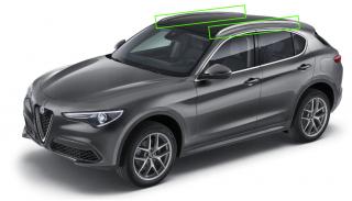 Alfa Romeo Stelvio Střešní lišty pro vozy s pevnou střechou aluminium