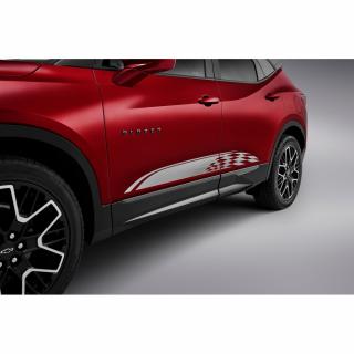 Chevrolet Blazer Balíček samolepek na karoserii ve stříbrné barvě s designem kostkované vlajky