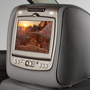 Chevrolet / Cadillac Escalade / Escalade ESV, GMC Yukon/ XL Infotainment systém pro zadní sedadla s DVD přehrávačem v kůži - tmavě šedá