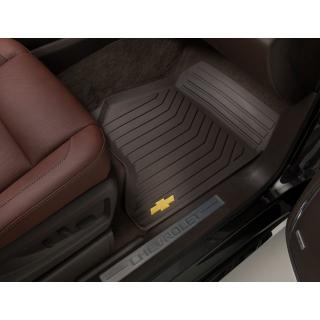 Chevrolet Celokožené podlahové rohože Premium pro první řadu v kakaové barvě s logem Bowtie