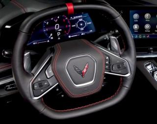 Chevrolet Corvette C8 Volant kůže černá/ červená bez vyhřívání