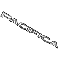 Chrysler Pacifica RU Nápis Pacifica stříbrné