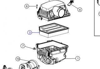 Dodge RAM 1500 5.gen DT Vzduchový filtr 68575644AA