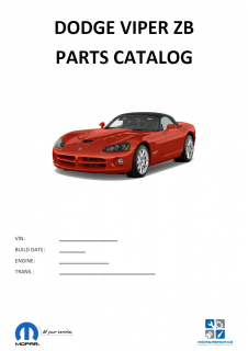 Dodge Viper ZB Katalog dílů / Parts catalog