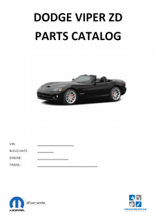 Dodge Viper ZD Katalog dílů / Parts catalog