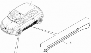 Fiat 500 Spodní lišta pravá 7TL58TZZAA