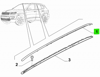 Jeep Compass MP Střešní lišta levá 7JM31DX8AA