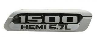 RAM 1500 DT Nápis  1500 HEMI stříbrný pravý