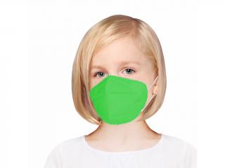Gyermek légzésvédő maszk FFP2 zöld - 10 db