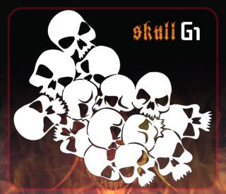 Airbrush sablon Group of skulls g1