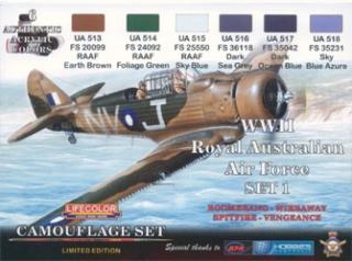 álcázási színek halmaza LifeColor XS01 WII Royal Australian Air Force SET1