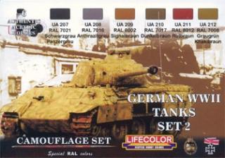 Álcázási színkészlet LifeColor CS03 GERMAN WWII TANKS SET2