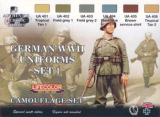 Álcázási színkészlet LifeColor CS04 GERMAN WWII UNIFORMS SET1