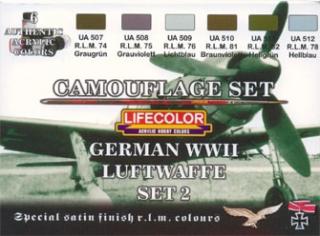 Álcázási színkészlet LifeColor CS07 GERMAN WWII LUFTWAFFE SET2