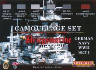 Álcázási színkészlet LifeColor CS09 GERMAN NAVY WWII SET1 Kriegsmarine