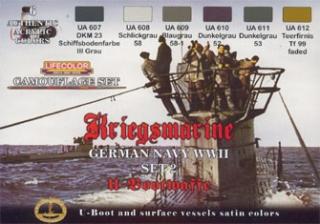 Álcázási színkészlet LifeColor CS12 GERMAN NAVY WWII SET1 Kriegsmarine u-Bootwaffe