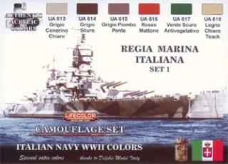 Álcázási színkészlet LifeColor CS15 ITALIAN NAVY WWII SET1 REGIA MARINA ITALIANA