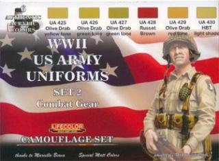 Álcázási színkészlet LifeColor CS18 WWII US ARMY UNIFORMS SET2 Combat Gear