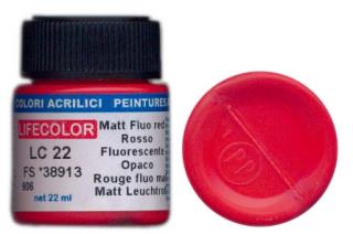 LifeColor LC22 basic matt fluorescent red szín