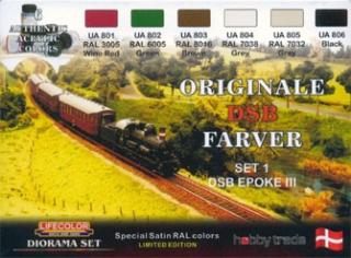 LifeColor XS03 dioxam színű készlet ORIGINALE DSB FARVER SET1 DSB EPOKE III