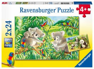 Aranyos koalák és pandák - puzzle - 2 x 24 darab