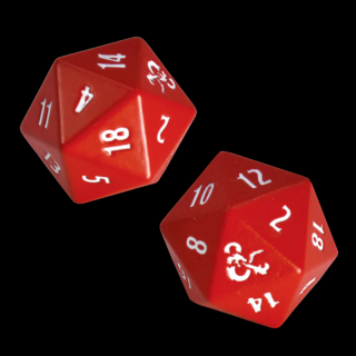 Dungeons & Dragons - Kockák - Heavy Metal piros és fehér D20 kocka készlet