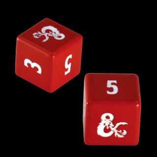 Dungeons & Dragons - Kockák - Heavy Metal piros és fehér D6 kocka készlet