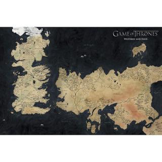 Game of Thrones - poszter - Westeros és Essos térképe