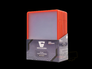 Gemloader - kártya borítók - Toploaders Ultra-Clear és varrat nélküli 35PT (piros szegély) (25 db)