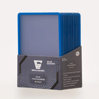 Gemloader - Kártyaburkolatok - Toploaders Ultra-tiszta és varrat nélküli 35PT (kék szegély) (25 db)